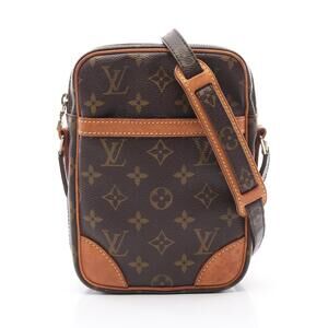 Louis Vuitton Danube Shoulder Bag Canvas Leather Monogram Brown